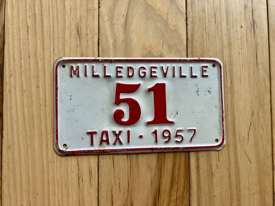 1957 Milledgeville Taxi License Plate