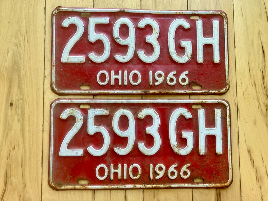 Pair of 1966 Ohio License Plates