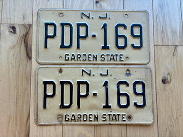 Pair of 1960s Base New Jersey License Plates