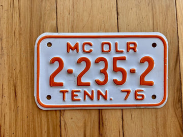 1976 Tennessee Motorcycle Dealer License Plate