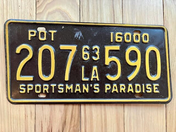 1963 Louisiana Private Truck (POT) License Plate
