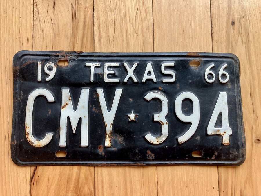 1966 Texas License Plate