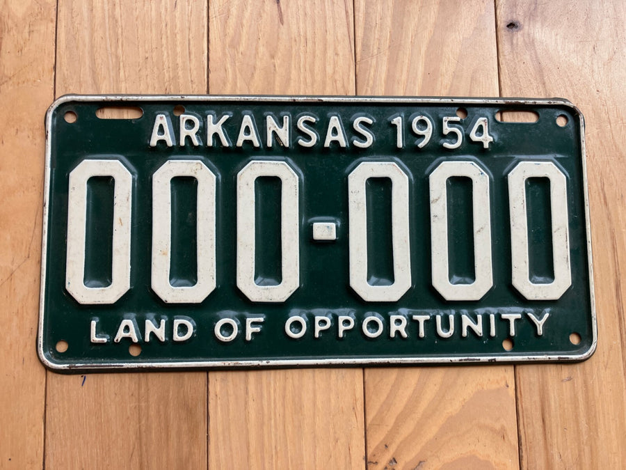 1954 Arkansas Sample License Plate