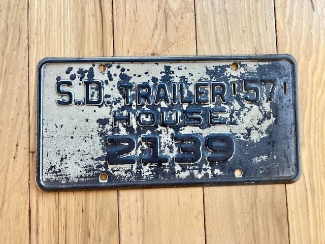 1957 South Dakota House Trailer License Plate