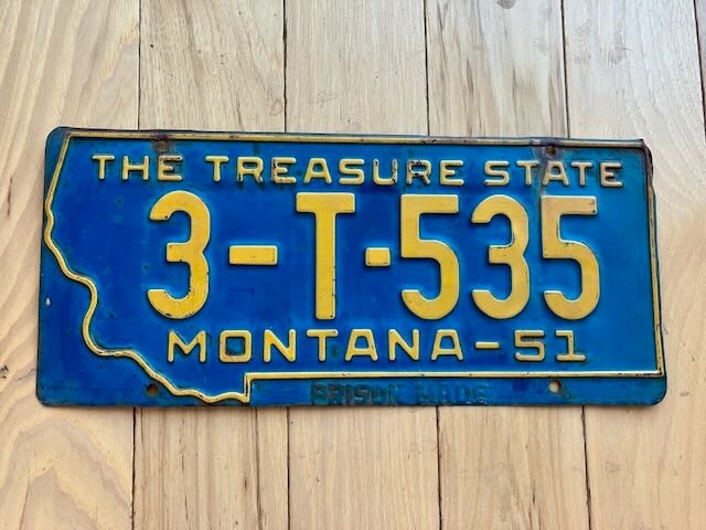 1951 Montana Prison Made License Plate