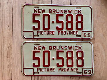 Pair of 1969 New Brunswick License Plates
