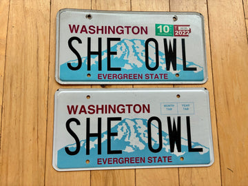 2022 Pair of Washington State Vanity License Plates