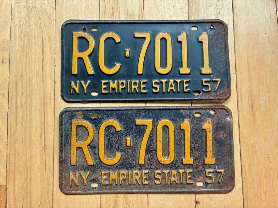Pair of 1957 New York License Plates