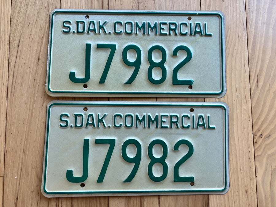 Pair Of 1978 Base South Dakota Commercial License Plates