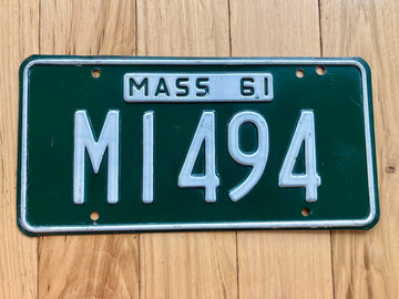 1961 Massachusetts Municipal License Plate