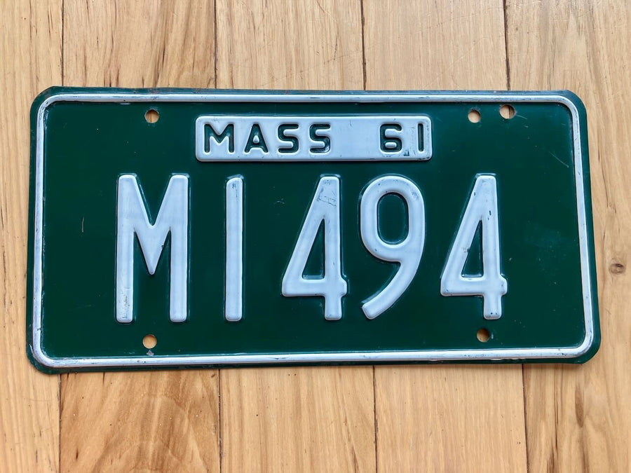 1961 Massachusetts Municipal License Plate