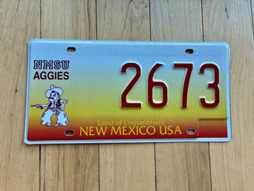 2000 New Mexico Aggies License Plate