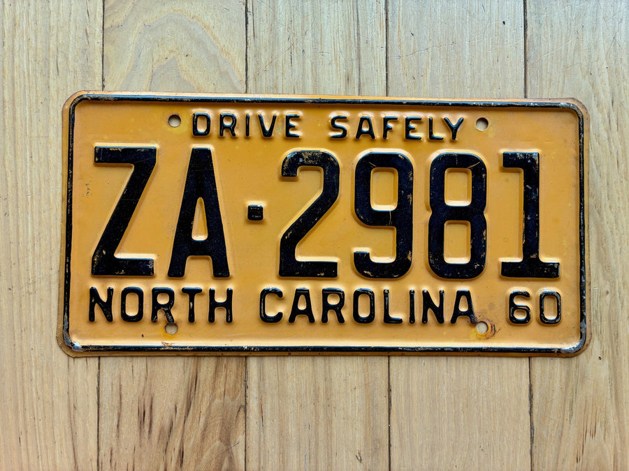 1960 North Carolina License Plate