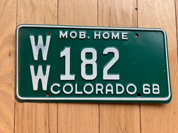1968 Colorado Mobile Home License Plate