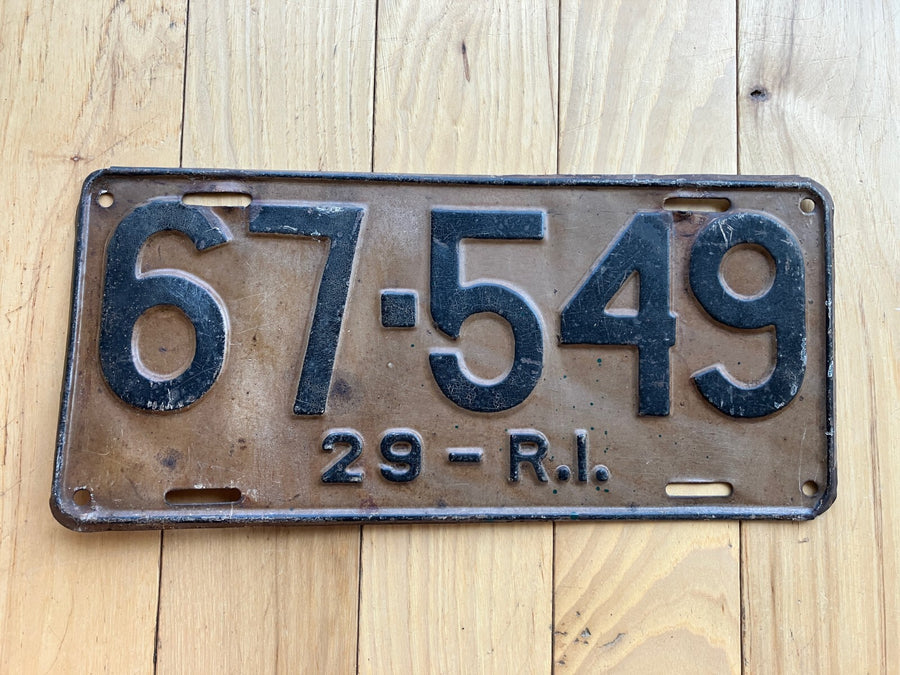1929 Rhode Island License Plate