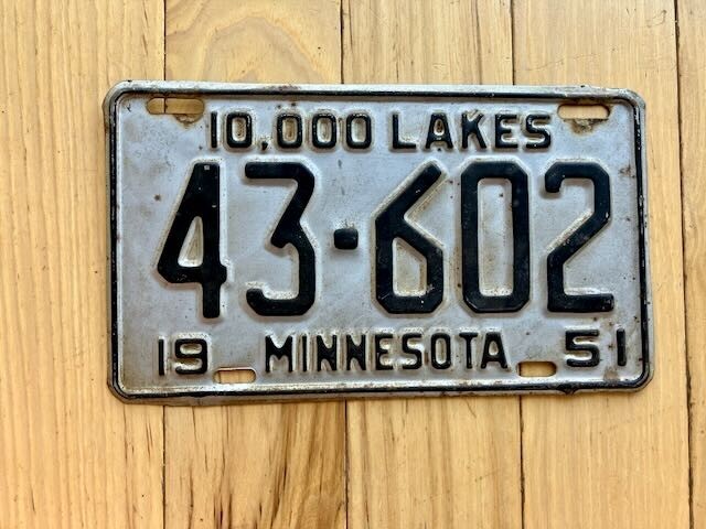 1951 Minnesota License Plate - 5 Digit