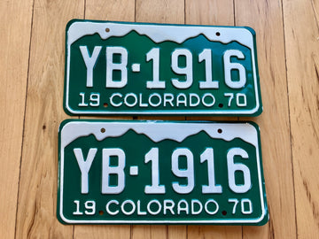 Pair of 1970 Colorado License Plates