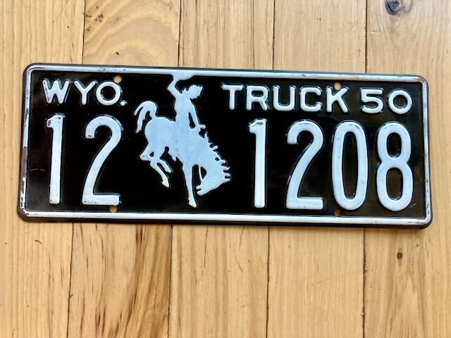 1950 Wyoming Truck License Plate