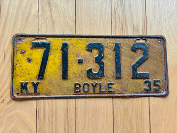 1935 Kentucky Boyle County License Plate