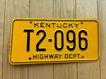 1963 to 1977 Kentucky Highway Department Truck License Plate