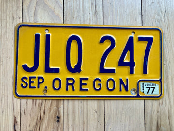 1977 Oregon License Plate