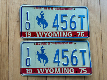 1975 Pair of Wyoming License Plates