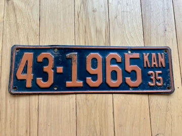 1935 Kansas License Plate
