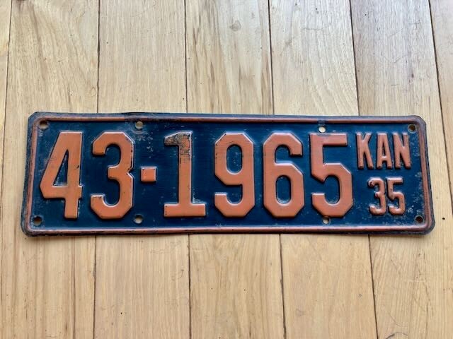 1935 Kansas License Plate