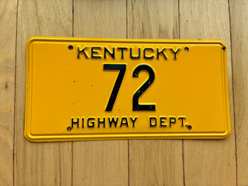 1956 to 1962 Kentucky Highway Department License Plate