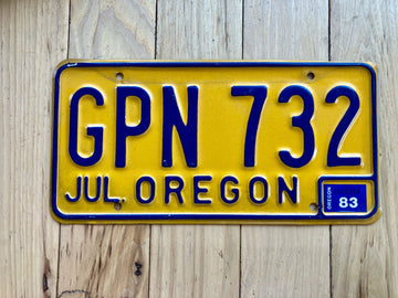 1983 Oregon License Plate