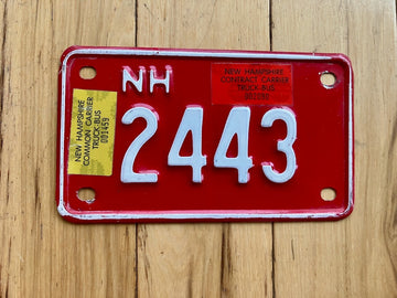 1984 New Hampshire Common Carrier/Contract Carrier Truck-Bus License Plate