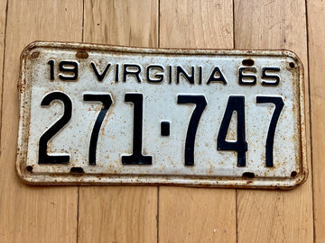 1965 Virginia License Plate