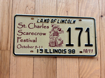 1998 Illinois St Charles Scarecrow Festival Special Event License Plate