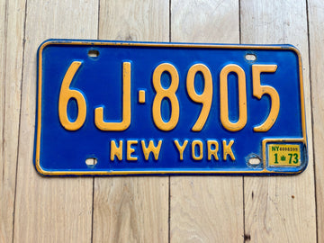 1973 New York License Plate