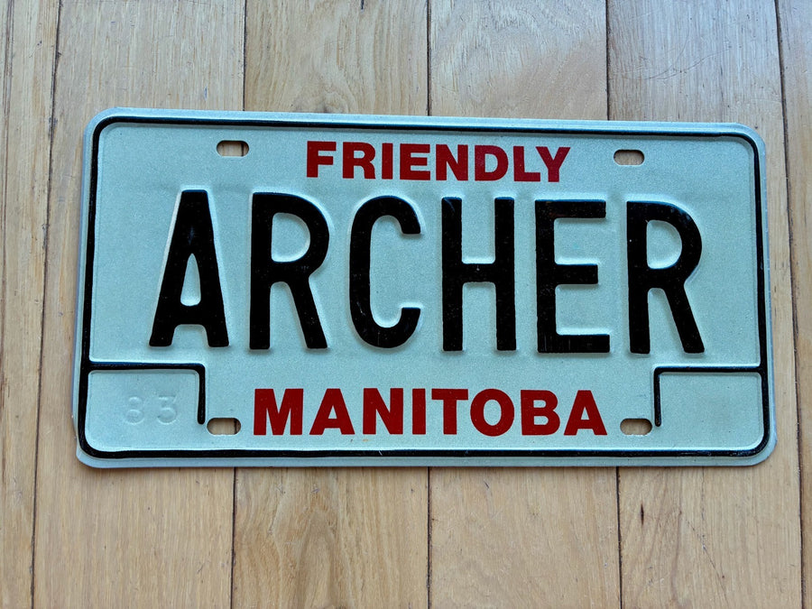 1983 Manitoba Vanity License Plate - ARCHER