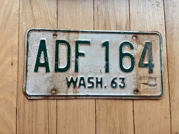 1963 Base Washington State License Plate - Check With DOL First For YOM