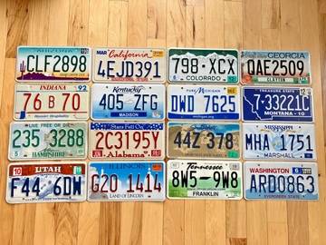 Gift Set of 16 License Plates in Good Condition