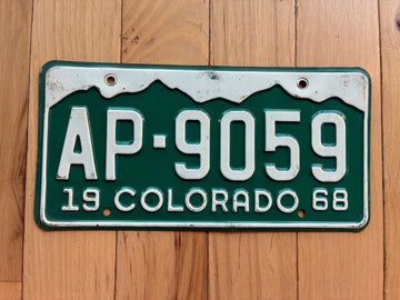 1968 Colorado License Plate