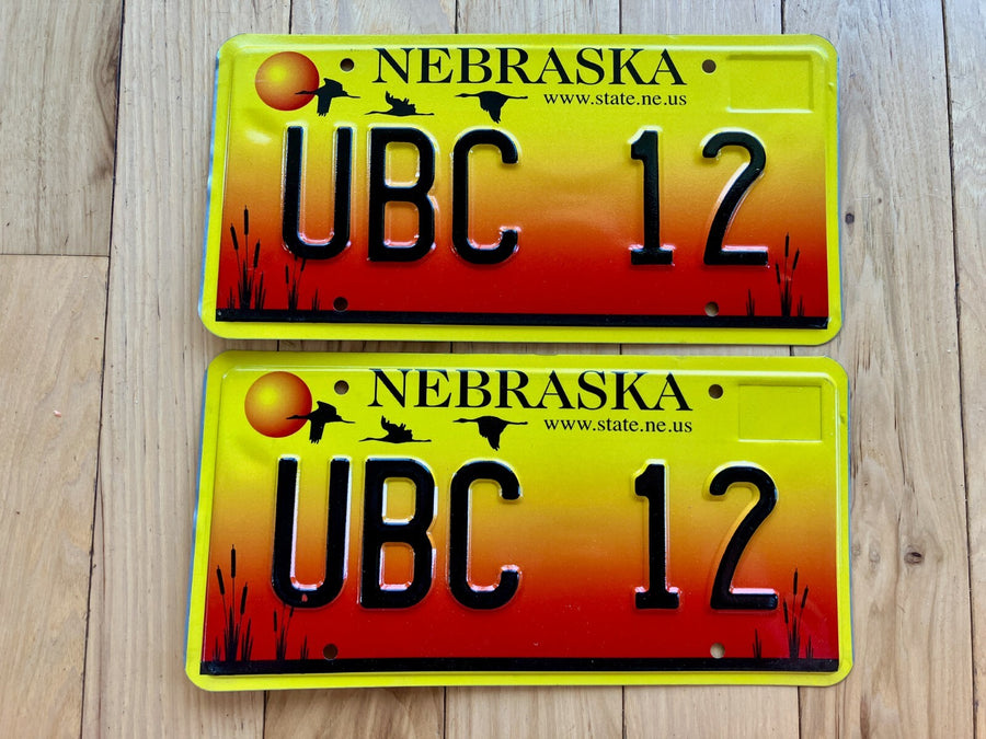 2005 Nebraska Pair of Vanity License Plates - UBC 12