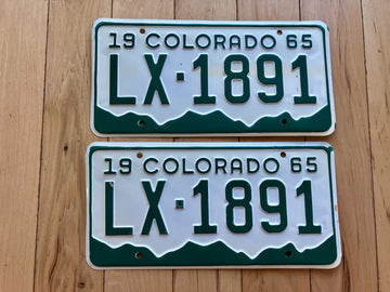 Pair of 1965 Colorado License Plates