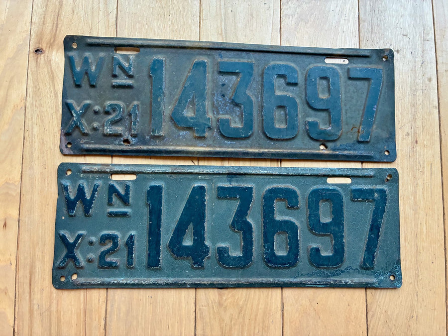 1921 Pair of Washington State License Plates