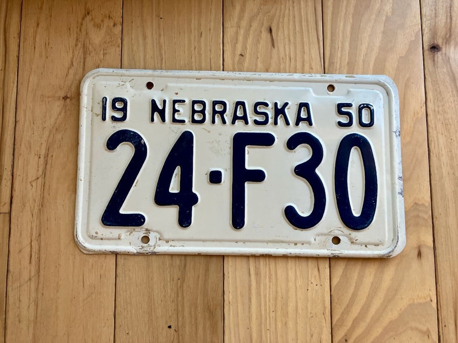 1950 Nebraska License Plate
