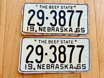 Pair of 1965 Nebraska License Plates