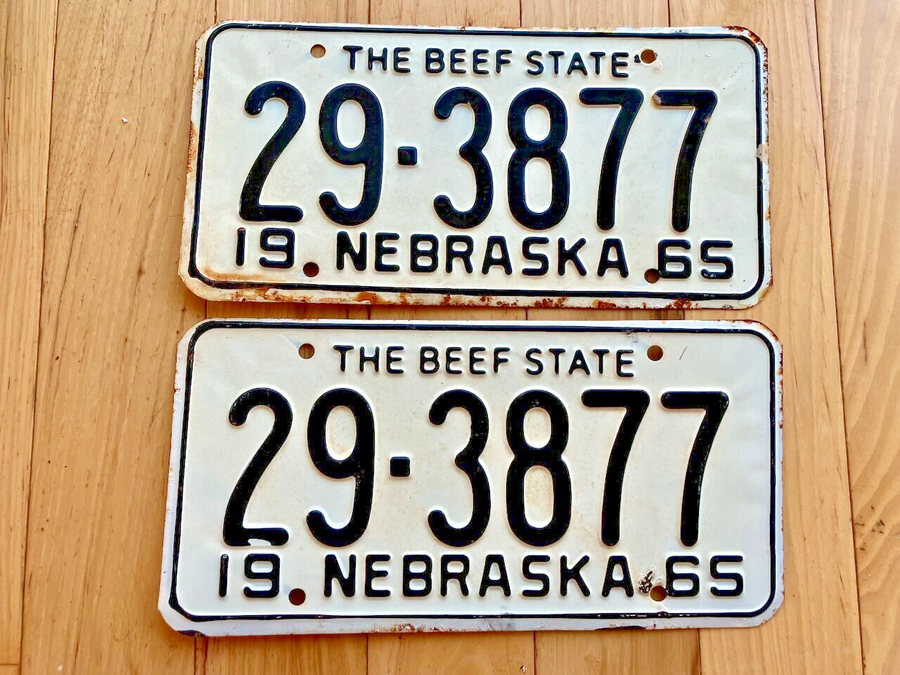 Pair of 1965 Nebraska License Plates