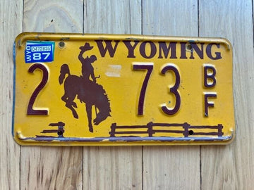 1987 Wyoming License Plate