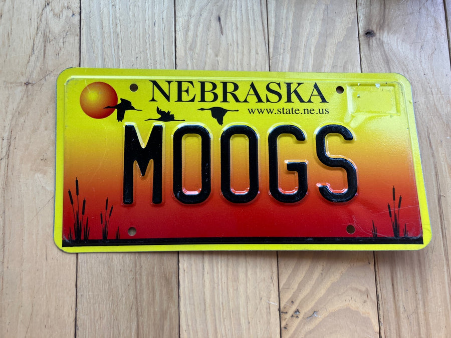 2005 Nebraska Vanity License Plate - MOOGS