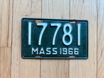 1966 Massachusetts Motorcycle License Plate
