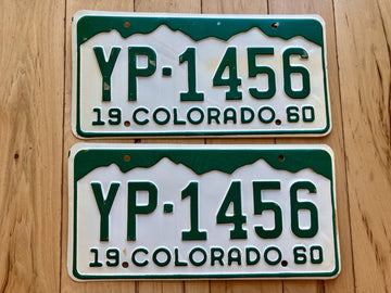 Pair of 1960 Colorado License Plates