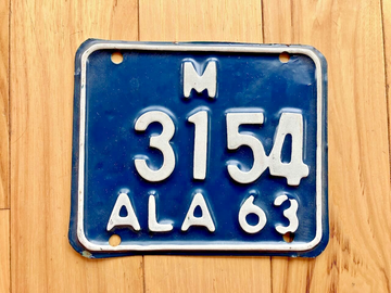 1963 Alabama Motorcycle License Plate