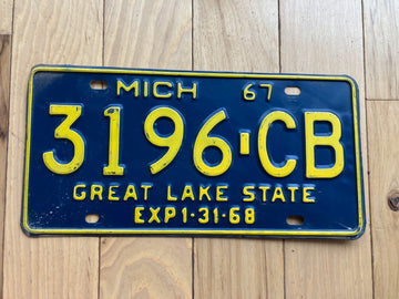 1967 Michigan License Plate